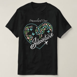 T-shirt Mode Avion Femmes Amour Cœur Graphique Aventure