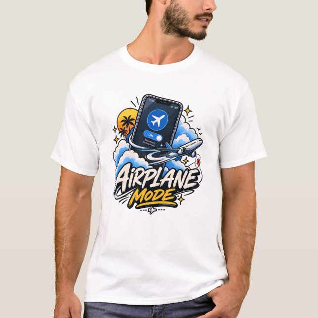 T-shirt Mode Avion Se déconnecter pour se reconnecter (Devant)