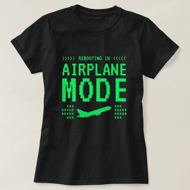 T-Shirt Mode Avion Style Ordinateur Rétro (Design devant)