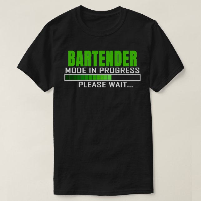 T-shirt Mode barman en cours Veuillez patienter Devis amus (Design devant)