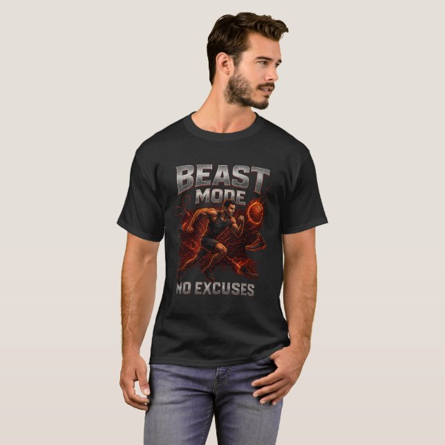 T-Shirt Mode Beast - Pas d'Excuses Gym & Sports (Devant entier)