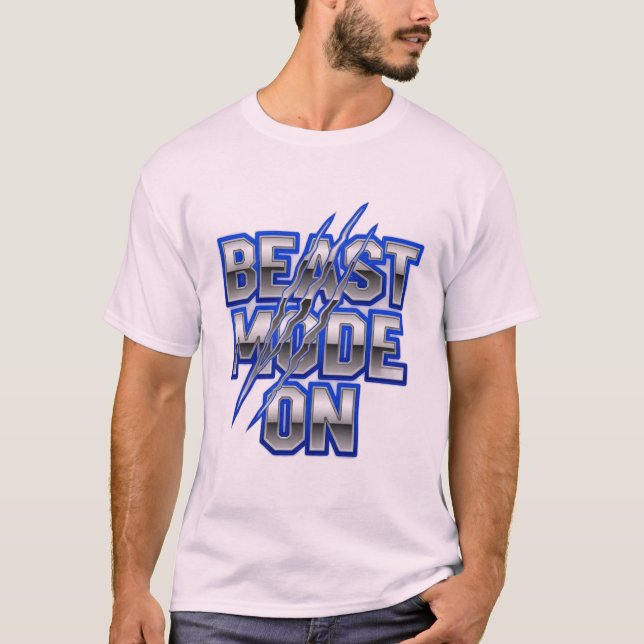 T-shirt Mode bête activé - Texte métallique gras avec marq (Devant)