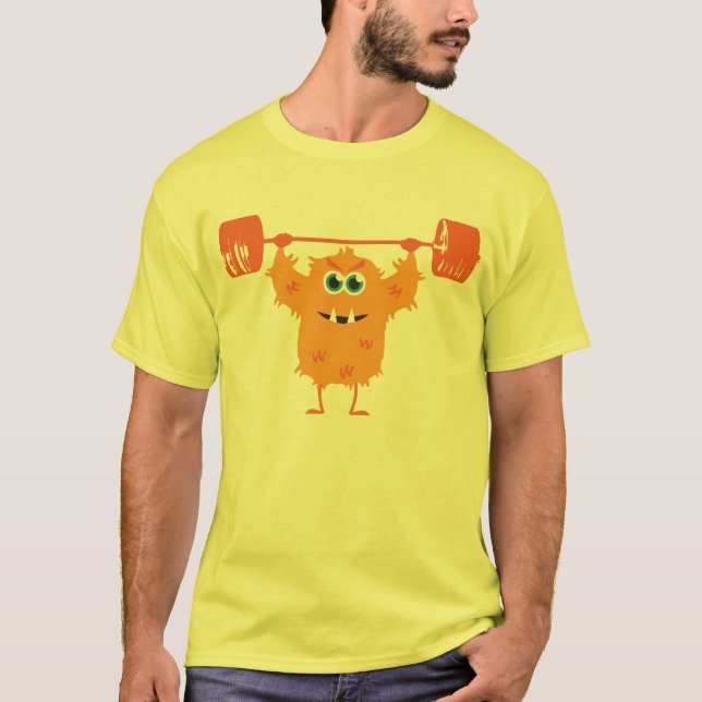 T-shirt Mode Bête - Mignons Poids de levage Monster (Devant)