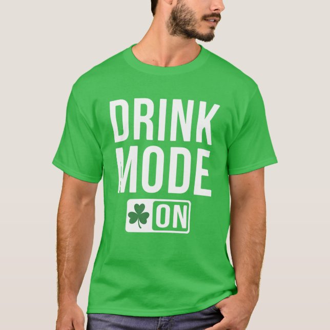 T-shirt Mode boisson Sur Bière Irlandaise Shamrock Irlande (Devant)