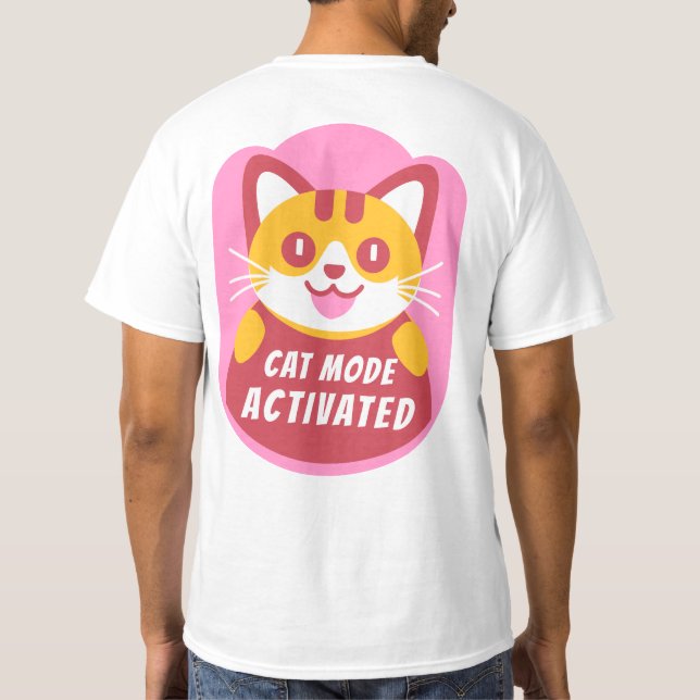 T-shirt Mode Chat Activé Funny Tabby Kitten Texte personna (Dos)
