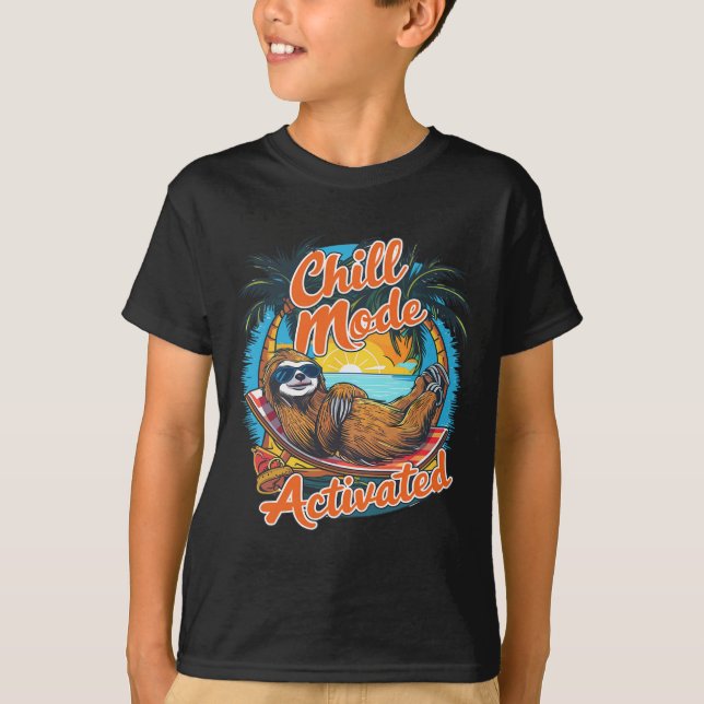 T-shirt Mode Chill Activé Hamac de paresseux Coucher de so (Devant)