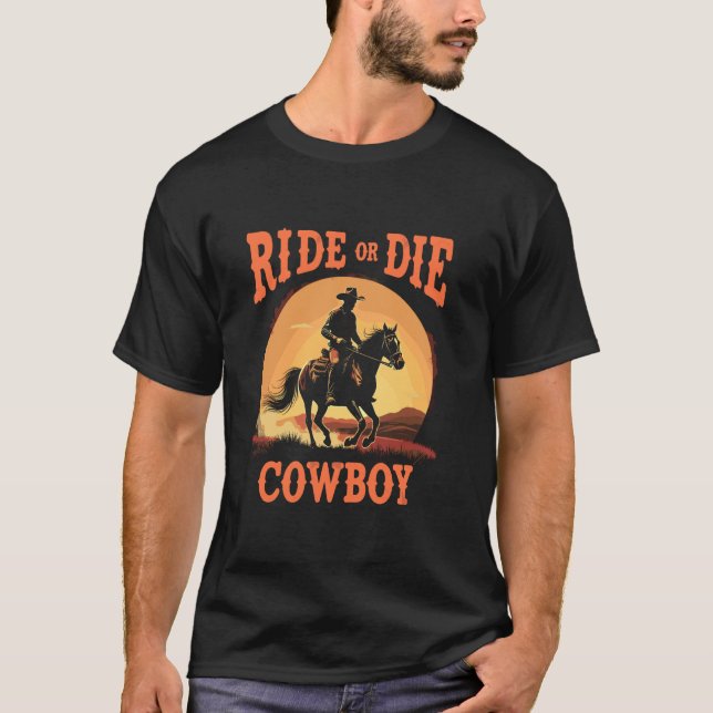 T-shirt Mode Cowboycore Esthétique Occidentale Ranch Rusti (Devant)