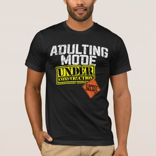 T-shirt Mode d'Adulte en construction un amusant Adulte (Devant)