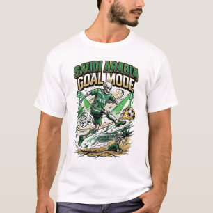 T-shirt Mode de but de l'Arabie saoudite Skeleton Striker 