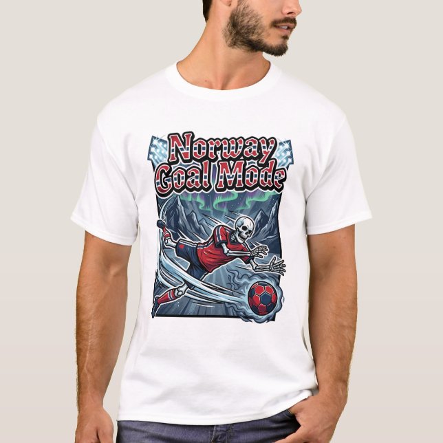 T-shirt Mode de but Norvège Squelette Attaquant Nations St (Devant)
