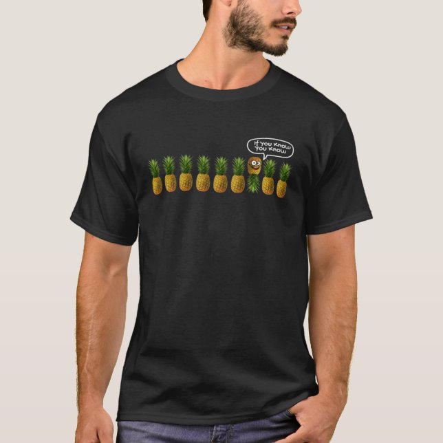T-shirt Mode de fête à l'envers de l'ananas Swinger Vanill (Devant)