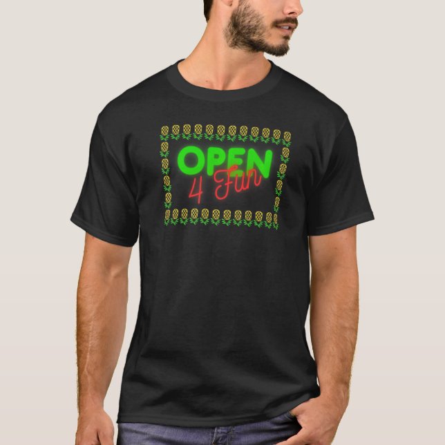 T-shirt Mode de fête à l'envers de l'ananas Swinger Vanill (Devant)