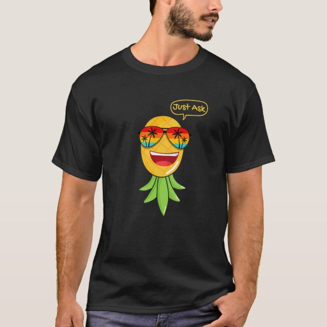 T-shirt Mode de fête à l'envers de l'ananas Swinger Vanill (Devant)