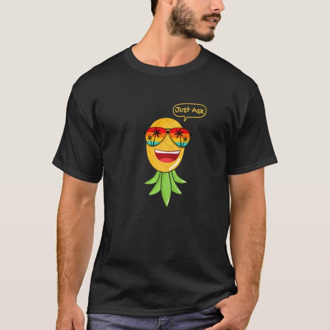 T-shirt Mode de fête à l'envers de l'ananas Swinger Vanill (Devant)