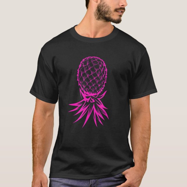 T-shirt Mode de fête à l'envers de l'ananas Swinger Vanill (Devant)