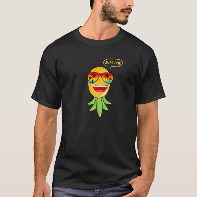 T-shirt Mode de fête à l'envers de l'ananas Swinger Vanill (Devant)