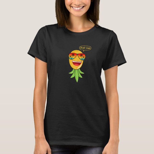 T-shirt Mode de fête à l'envers de l'ananas Swinger Vanill (Devant)