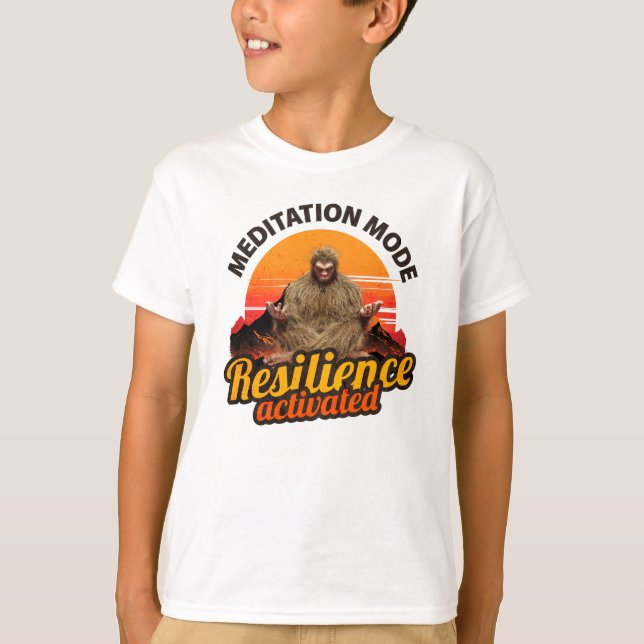 T-shirt Mode de méditation Résilience activée Art Bigfoot (Devant)