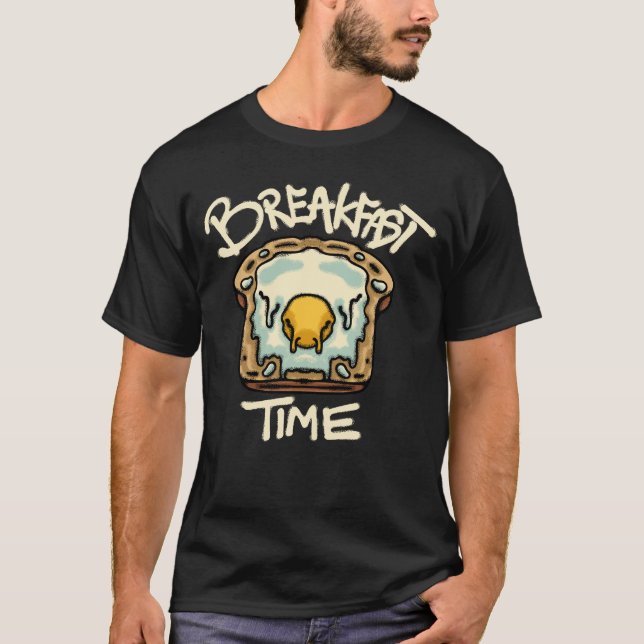 T-shirt Mode de rue Œuf et Toast (Devant)