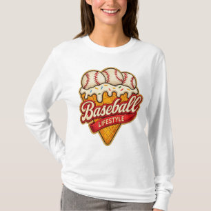 T-shirt Mode de vie baseball Cône de glace Sports d'été