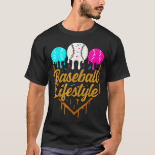 T-shirt Mode de vie baseball, glace à l'égouttement de bas
