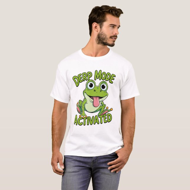 T-shirt Mode Derp Activé – Cadeau pour Amoureux de Grenoui (Devant entier)
