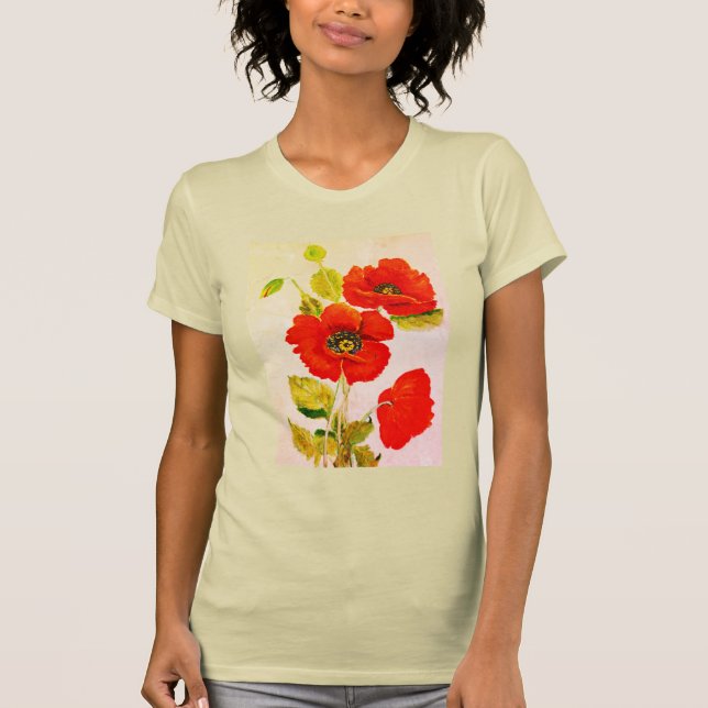 T-shirt Mode des papillons rouges (Devant)