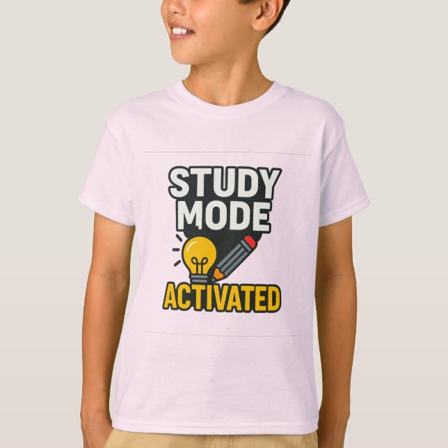 T-shirt Mode d'étude activé ・ Étudiant et enseignant (Devant)