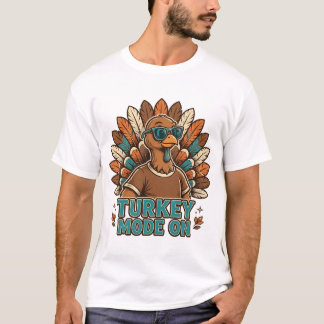 T-shirt Mode Dinde Activé Dinde de Thanksgiving Drôle Avec
