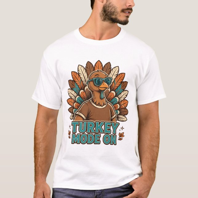 T-shirt Mode Dinde Activé Dinde de Thanksgiving Drôle Avec (Devant)
