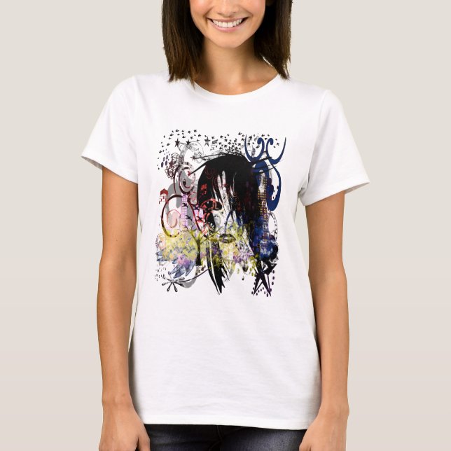T-shirt Mode Diva tourbillonné (Devant)