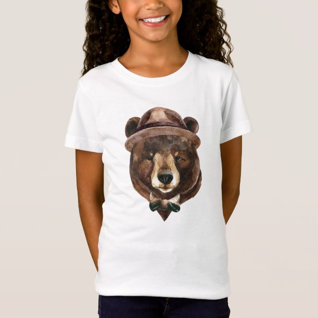 T-Shirt Mode d'ours d'aquarelle (Devant)