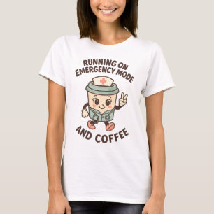 T-shirt Mode d'urgence actif - Alimenté par café