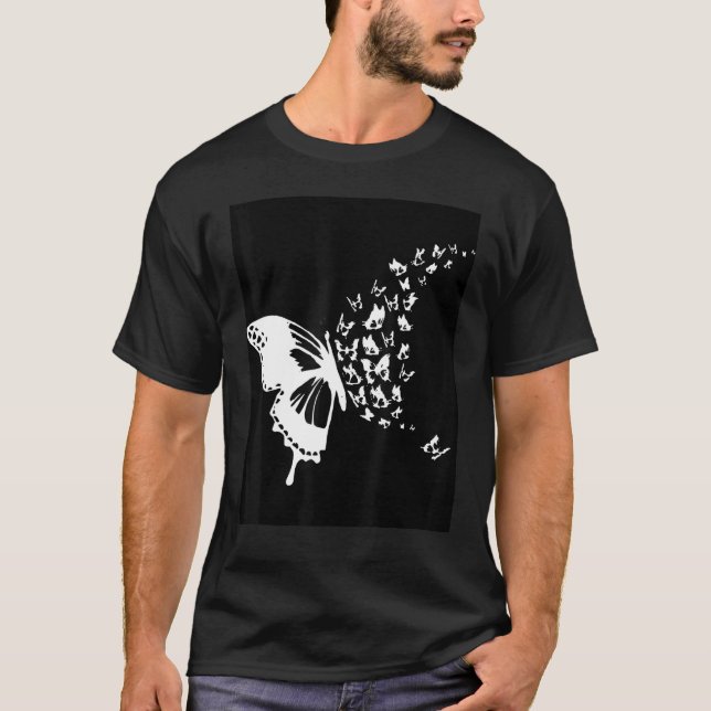 T-shirt Mode d'utilisation facile de l'estampille papillon (Devant)