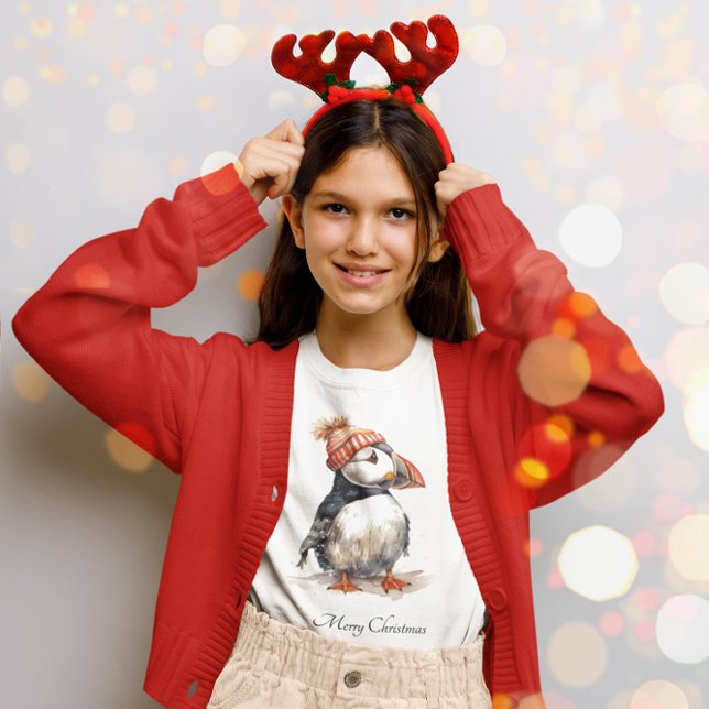 T-Shirt Mode enfantine côtière de puffin de Noël (Créateur téléchargé)