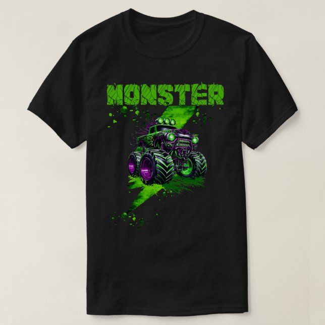 T-shirt mode enfants monstre camion garçons Jam Trucks Ama (Design devant)