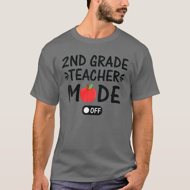 T-shirt Mode Enseignant De 2E Année Désactivé Drôle Été De (Devant)