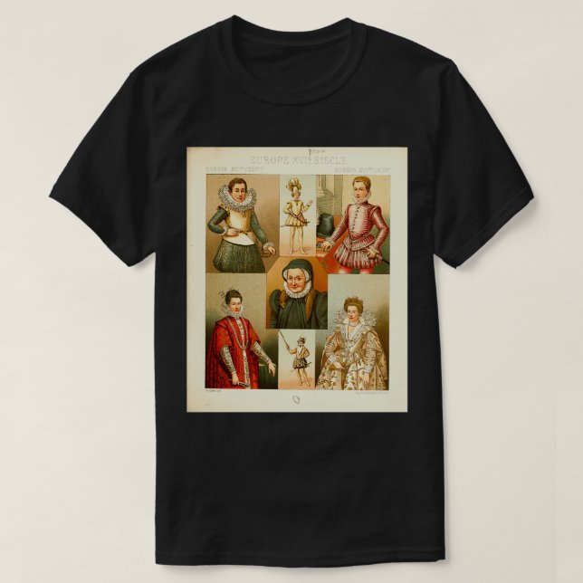 T-shirt Mode et mode de vie européens 16e 17e siècle (Design devant)