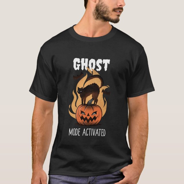 T-shirt Mode Fantôme Activé Halloween (Devant)