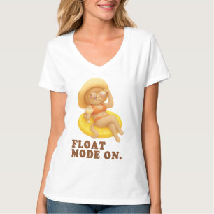 T-shirt Mode Flottant Activé : Art de Fête au Bord de la P