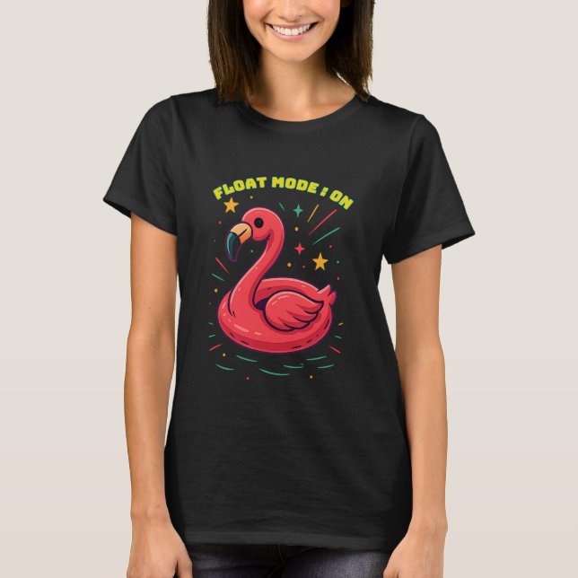 T-shirt Mode Flottant Activé – Vibes d'Été au Flamant Rose (Devant)