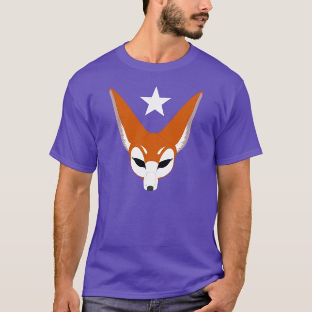 T-SHIRT MODE FOX ILLUSTRATION ET WHITE STAR (Devant)