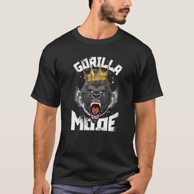 T-shirt Mode Gorilla Motivation Bête Entraînement Roi Fitn (Devant)
