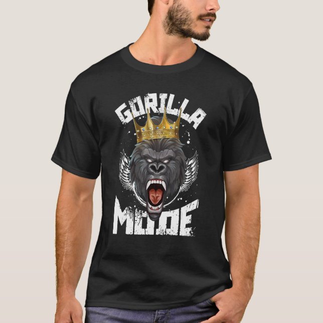 T-shirt Mode Gorilla Motivation Bête Entraînement Roi Fitn (Devant)