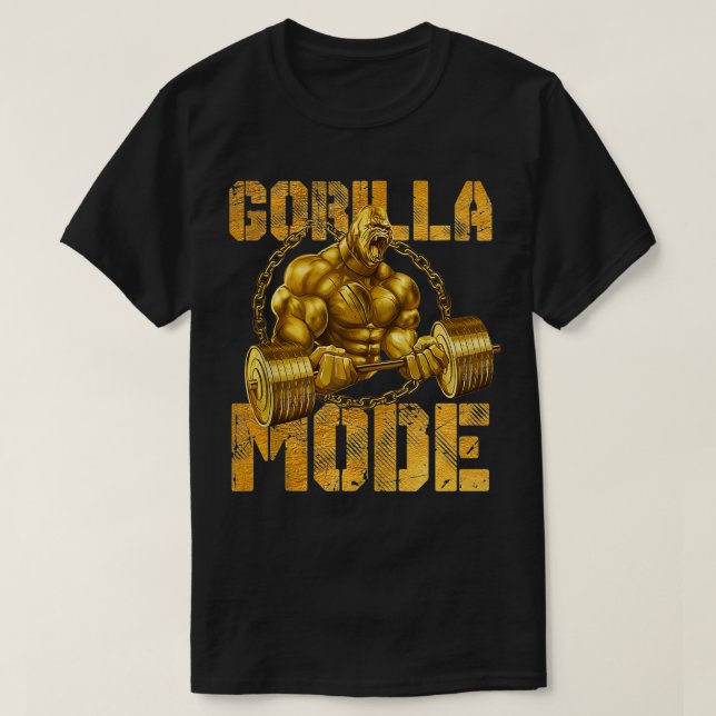 T-shirt Mode Gorilla Poids Lifting Power Beast Workout All (Design devant)