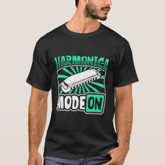 T-shirt Mode Harmonica Sur Harmonica Player
