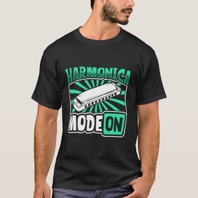 T-shirt Mode Harmonica Sur Harmonica Player (Devant)