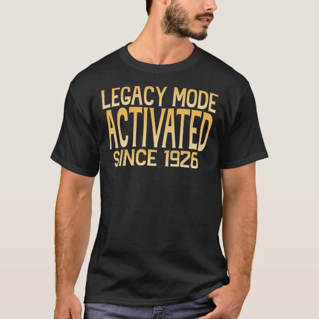 T-shirt Mode Hérité Activé Depuis 1926 (Devant)