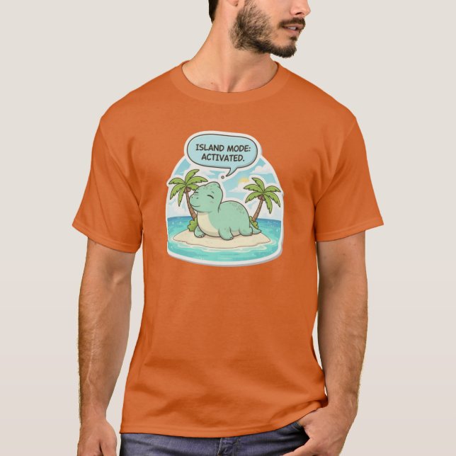 T-shirt Mode Île des Dinosaures Mignons Activéropical Vaca (Devant)