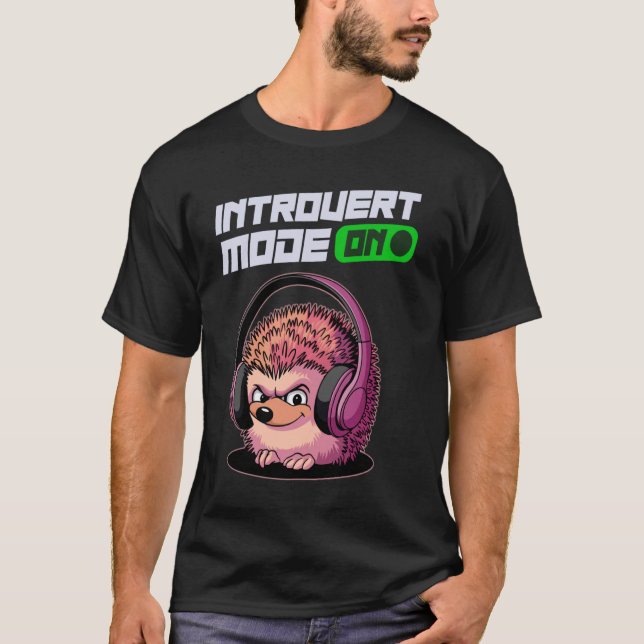 T-shirt Mode Introverti Activé Hérisson Mignon (Devant)